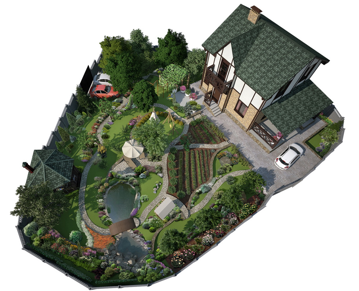 Планировка дачного участка загородного дома - правила и варианты дизайна