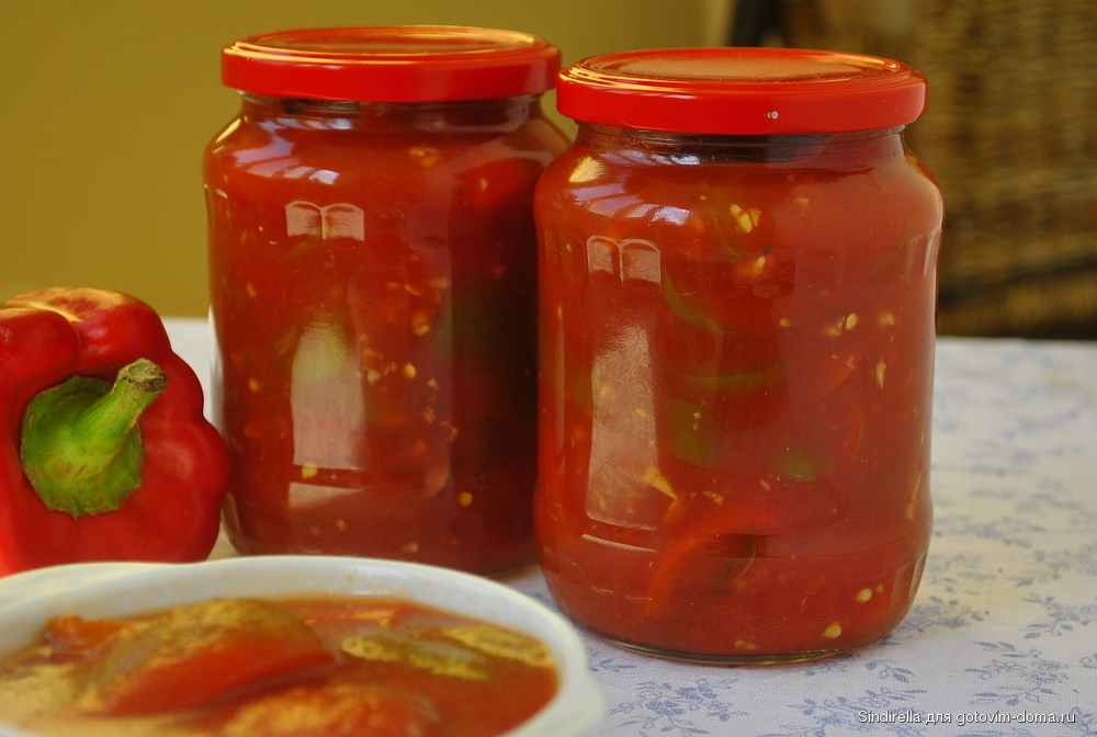 Как сделать перец в томатном соусе на зиму по пошаговому рецепту с фото