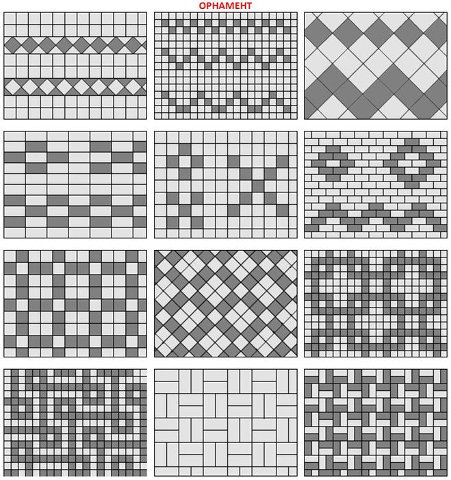 Схема укладки брусчатки