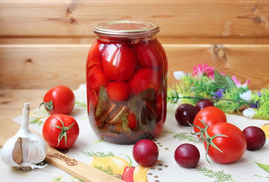 Самые вкусные рецепты маринования помидоров со сливами на зиму, с уксусом и без, хранение