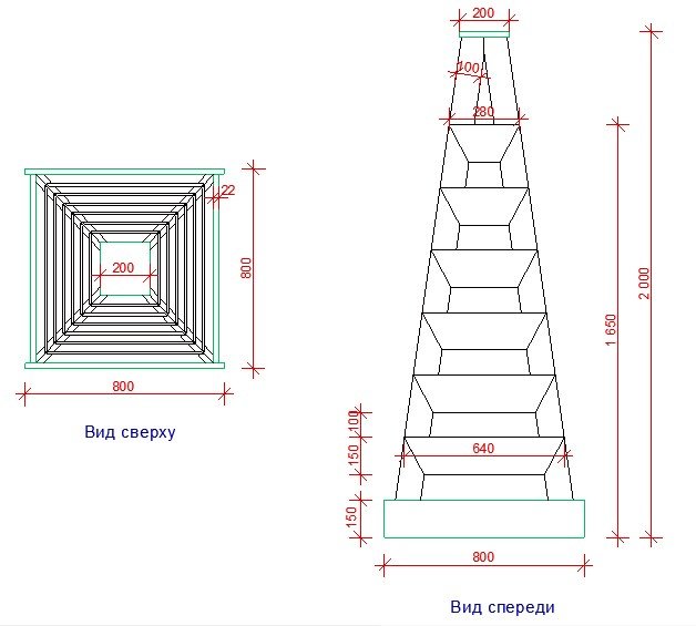 Пирамида для огурцов своими руками чертежи