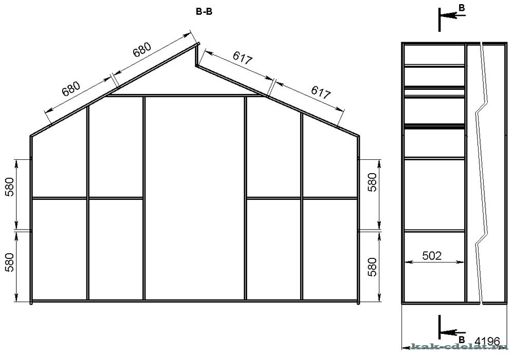 Теплица из профильной трубы 20 на 20 своими руками чертежи