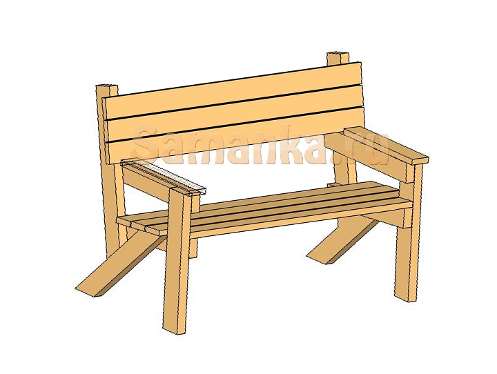 Чертежи деревянных скамеек и лавок