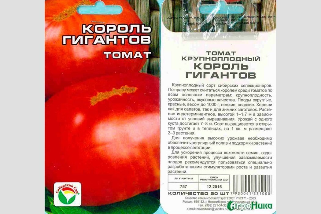 Описание и характеристики сортов томатов Гигантов для выращивания в теплице и открытом грунте