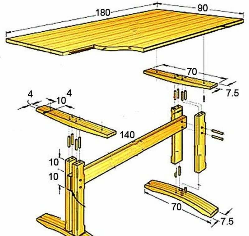 Стол на дачу своими руками из дерева фото чертежи