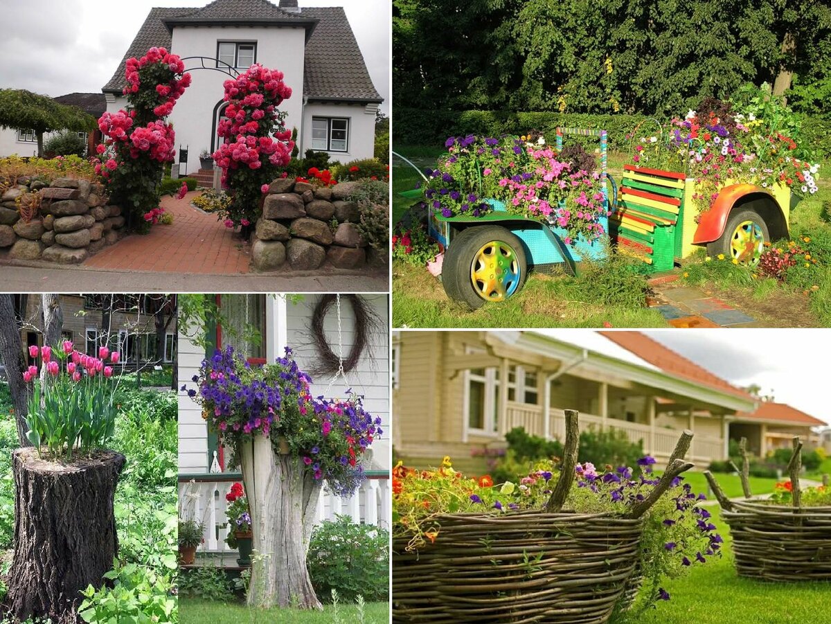 Декоративные украшения для сада и огорода своими руками: дизайн-идеи