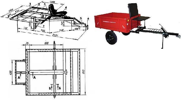 Сделать тележку для мотоблока своими руками размеры чертеж