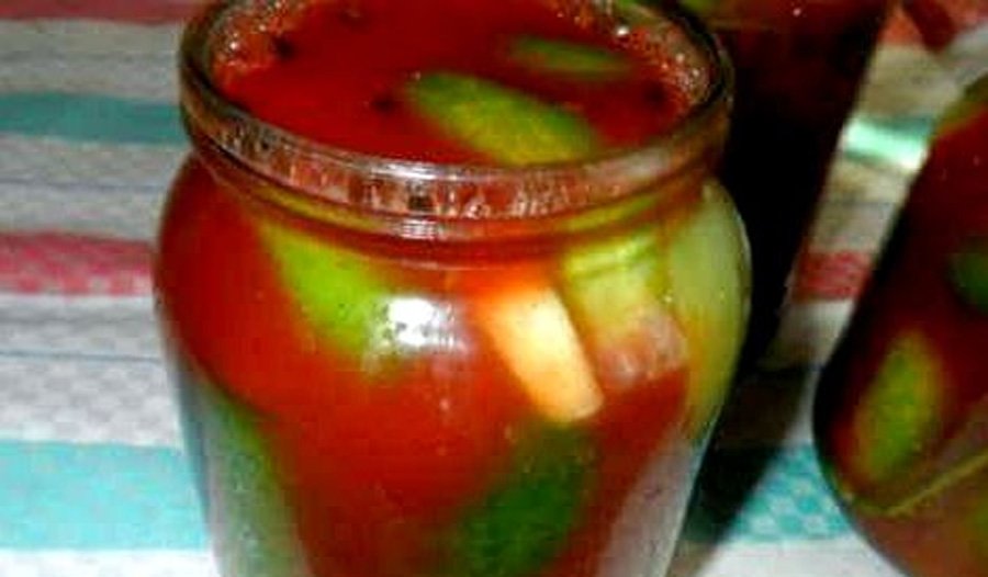 Огурцы в томатном соусе на зиму - рецепты приготовления маринованных, резанных огурцов, видео