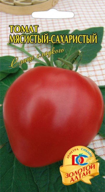 Томат "мясистый сахаристый" - томат с удивительным вкусом, описание сорта помидора и его высота русский фермер