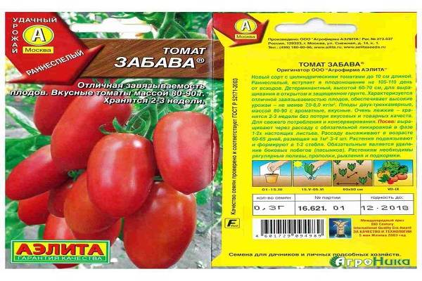 Описание и особенности выращивания томата Забава