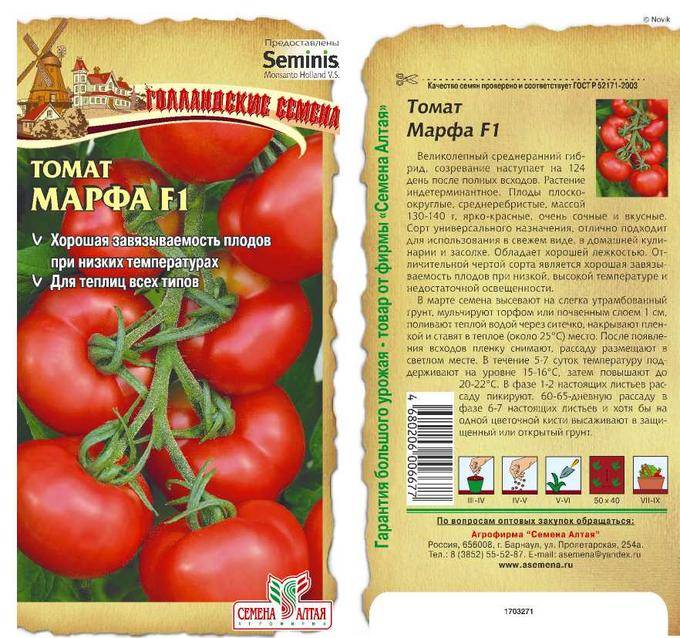 Описание гибридного томата Марфа f1 и особенности выращивания сорта