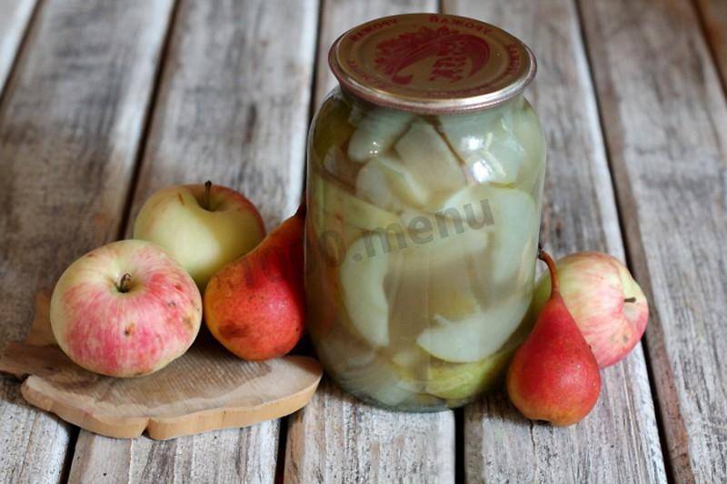 Яблочно-грушевый компот на зиму — пошаговый рецепт с фото