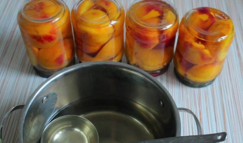 Персики консервированные - рецепт на зиму в 1 литровых банках